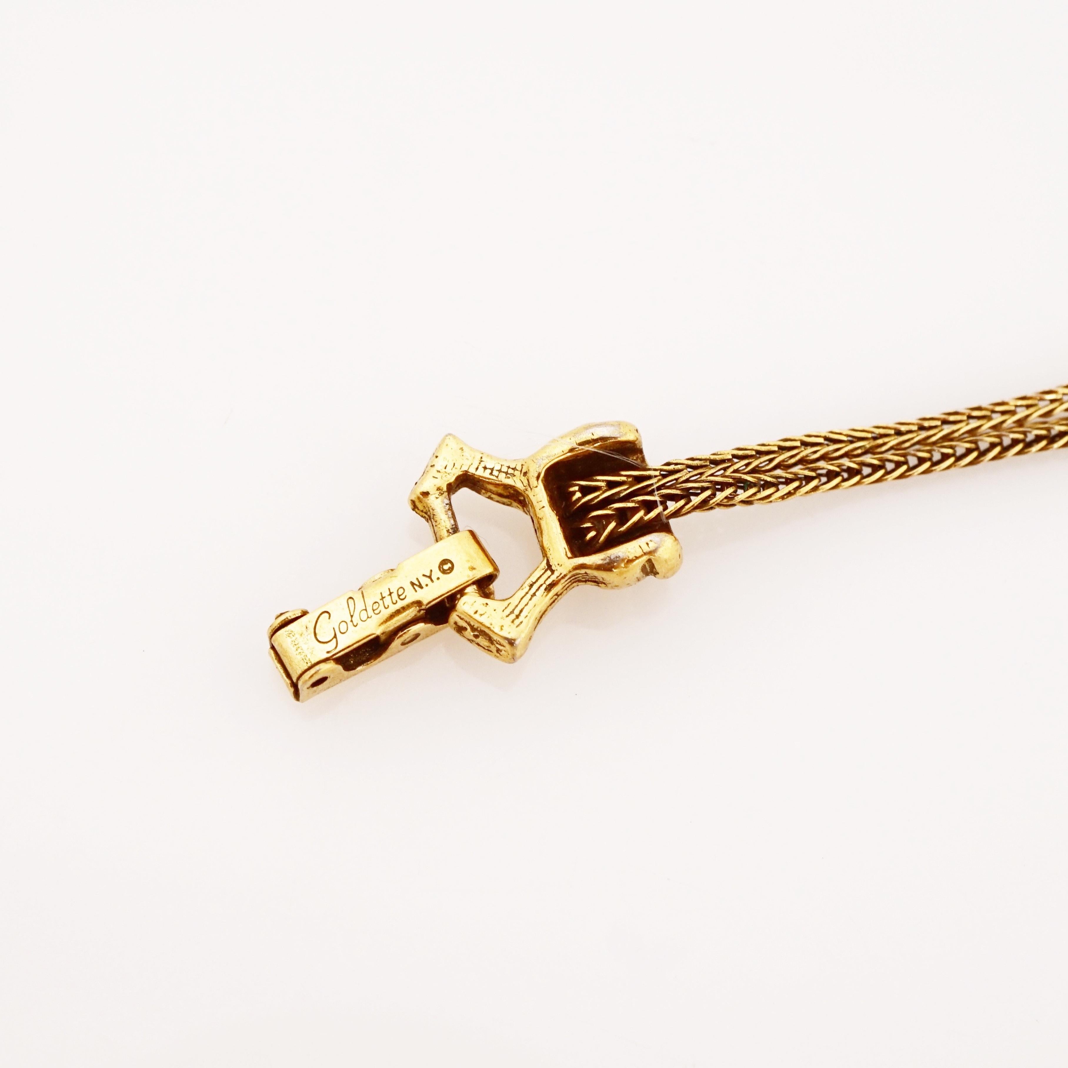 Modern Victorian Revival Slider Charm Bracelet By Goldette, 1960s
