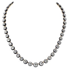 Victorian Revival Vintage Style 40.01cttw Old European Cut Diamond Necklace