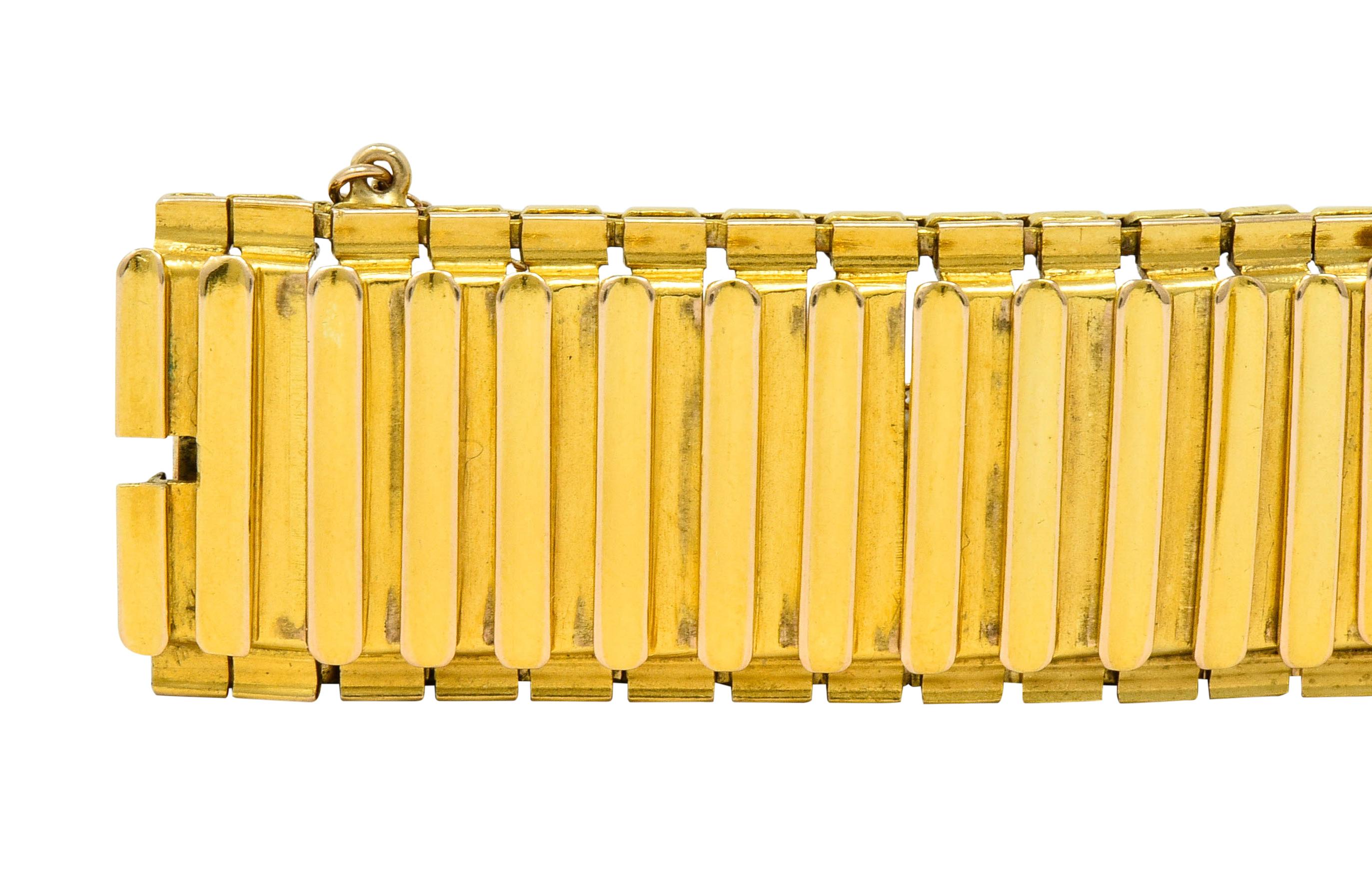 Victorian Rhodolite Garnet 14 Karat Gold Statement Bracelet 1