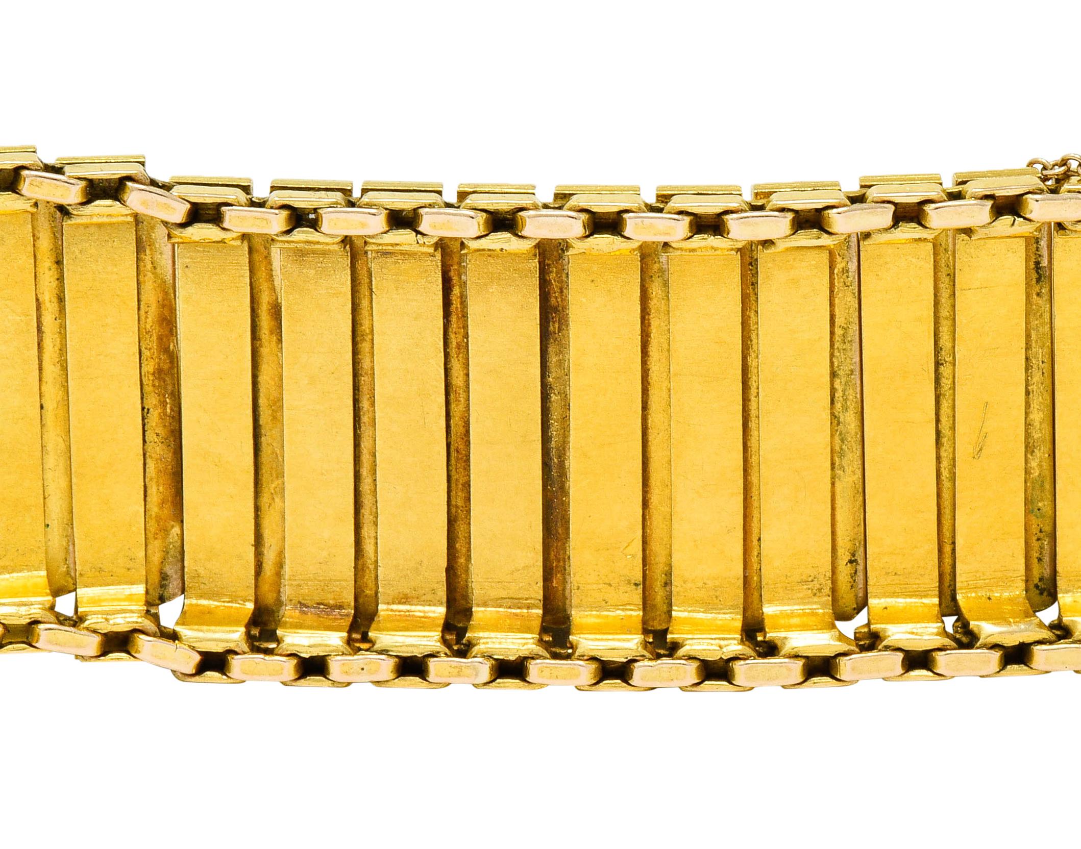 Victorian Rhodolite Garnet 14 Karat Gold Statement Bracelet 4