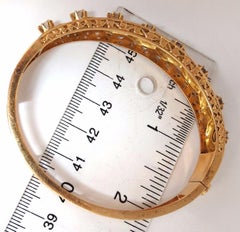 Victorian Ridged Interwoven Braided Handmade Diamond Bangle Bracelet 14 Karat