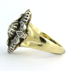 Anillo victoriano con diamantes de hasta 0,75 ct Oro de 14 quilates y plata