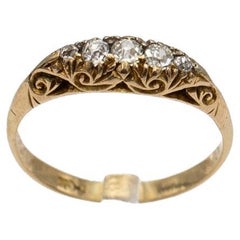 Antique Victorian ring with five old-cut diamonds, Great Britain, circa 1900.