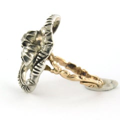 Victorian ring with old mine cut diamonds up to 0.50ct 14k gold and silver