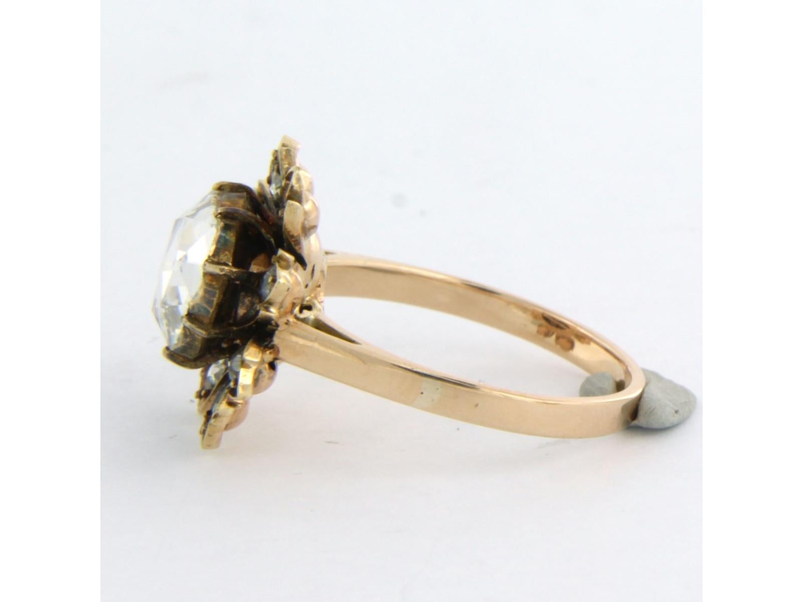 Viktorianischer Ring mit Diamant im Rosenschliff bis zu 1,10ct mit IGI-Steinzeugnis 14k Gold im Zustand „Hervorragend“ im Angebot in The Hague, ZH