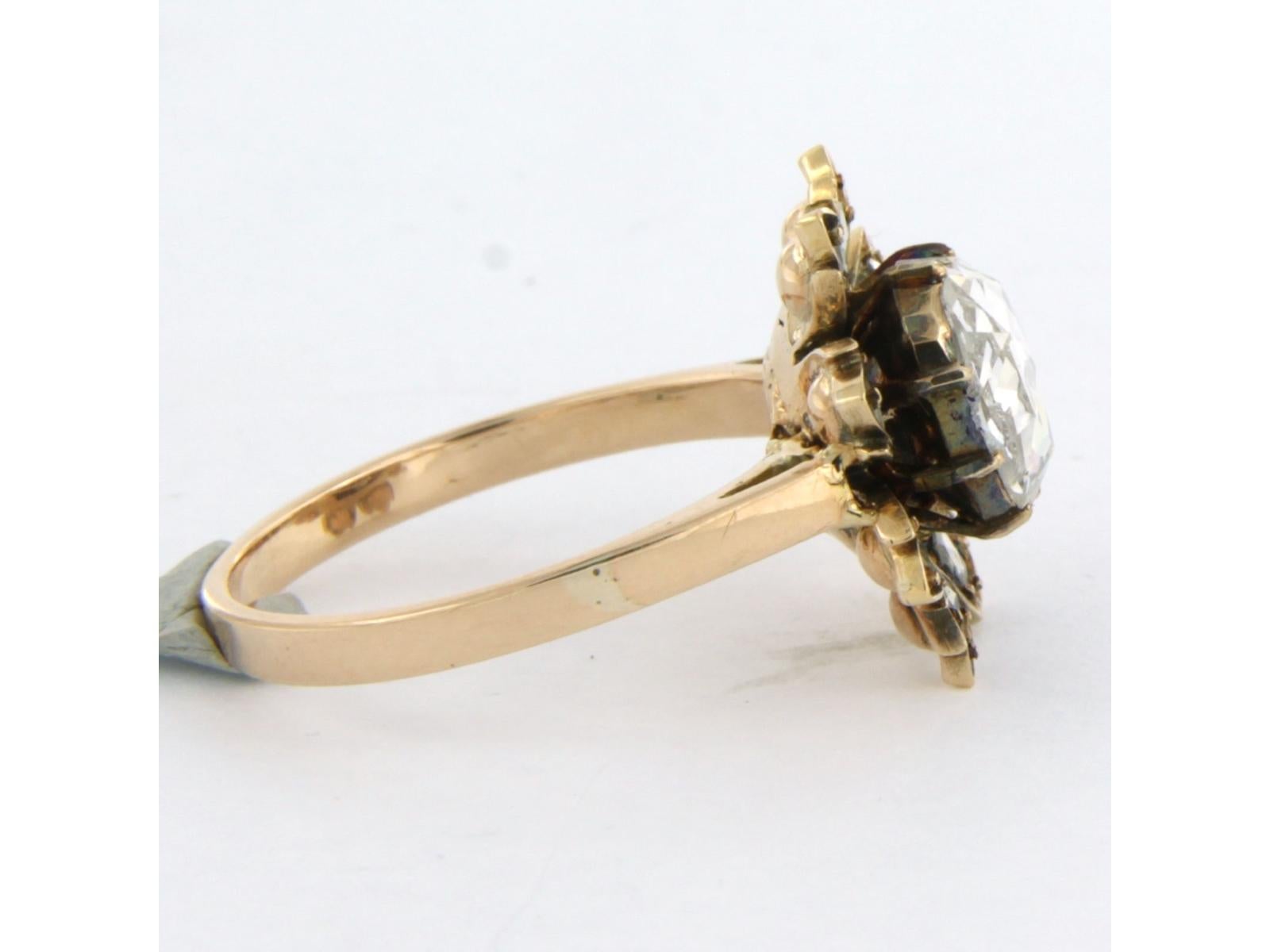 Viktorianischer Ring mit Diamant im Rosenschliff bis zu 1,10ct mit IGI-Steinzeugnis 14k Gold im Angebot 1