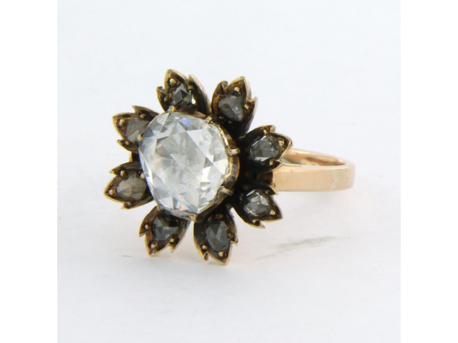 Viktorianischer Ring mit Diamant im Rosenschliff bis zu 1,10ct mit IGI-Steinzeugnis 14k Gold im Angebot 3