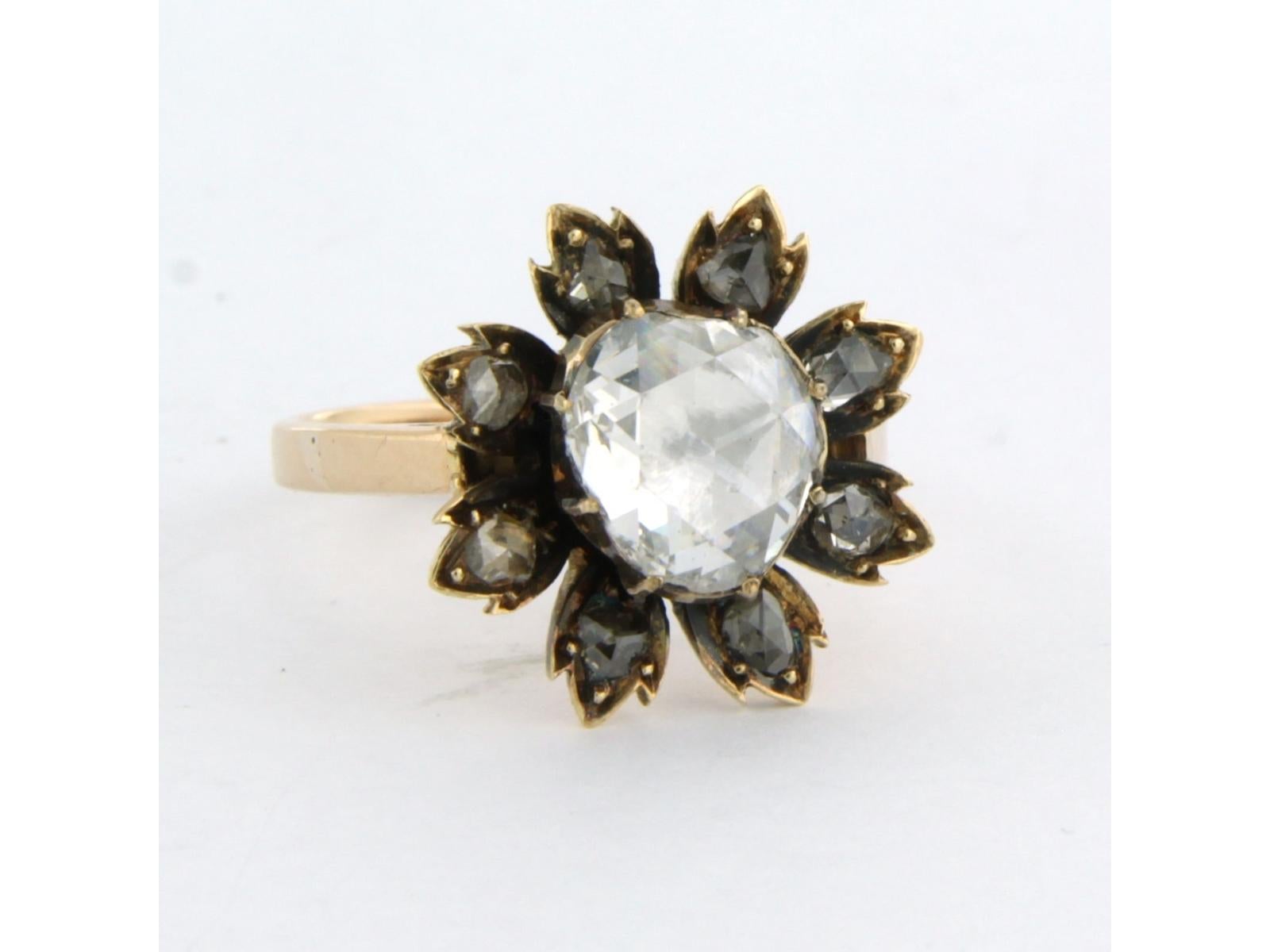 Viktorianischer Ring mit Diamant im Rosenschliff bis zu 1,10ct mit IGI-Steinzeugnis 14k Gold im Angebot 4