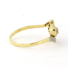 Victorian ring with rose cut diamonds up to 0.05ct 18k gold and platinum