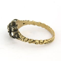 VICTORIAN ring with rose cut diamonds up to 0.10ct 14k gold and silver