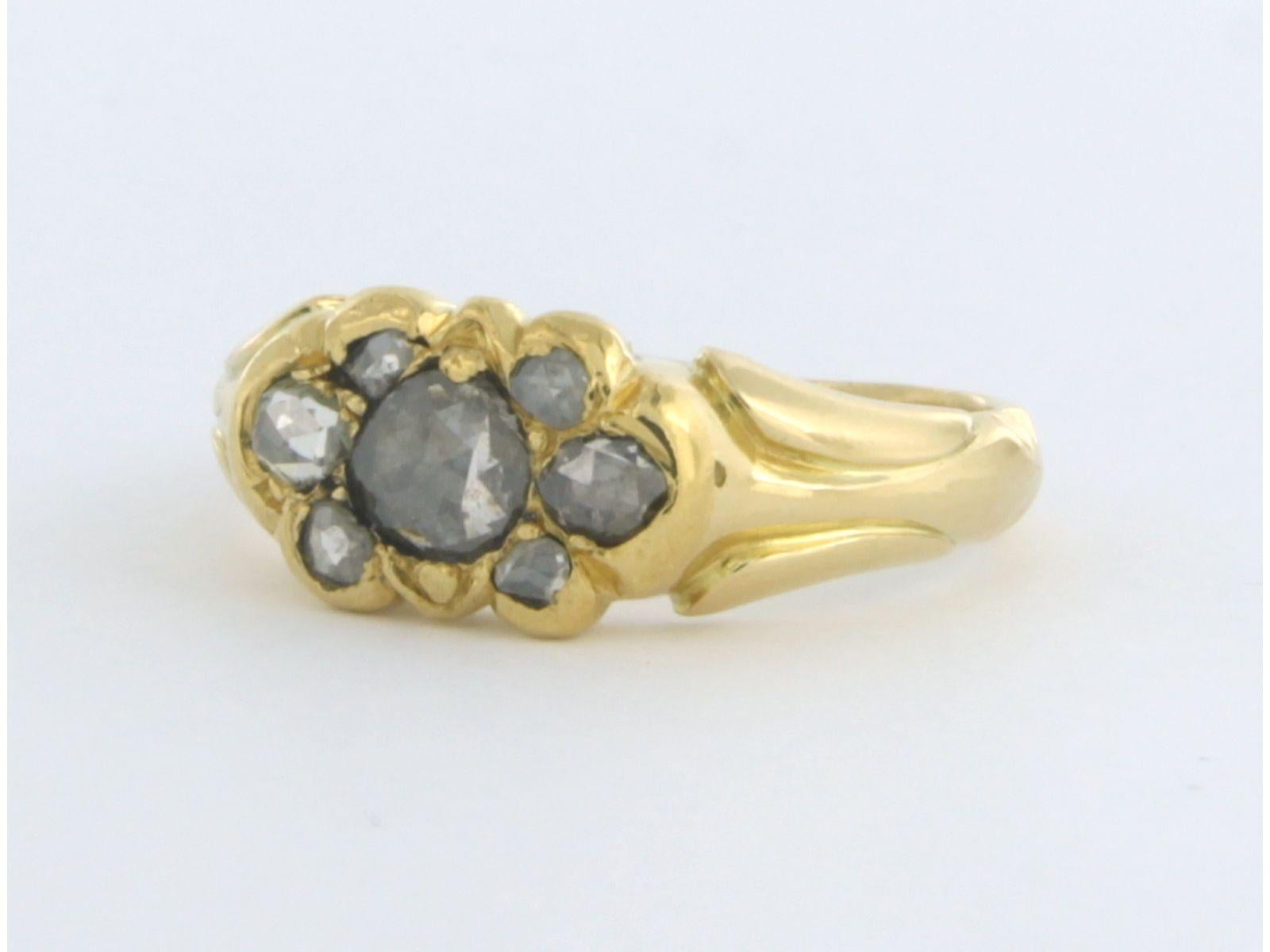 Viktorianischer Ring mit Diamanten im Rosenschliff bis zu 0,30ct 18k Gold 5,7 Gramm im Angebot 2