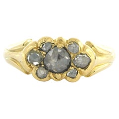 Viktorianischer Ring mit Diamanten im Rosenschliff bis zu 0,30ct 18k Gold 5,7 Gramm