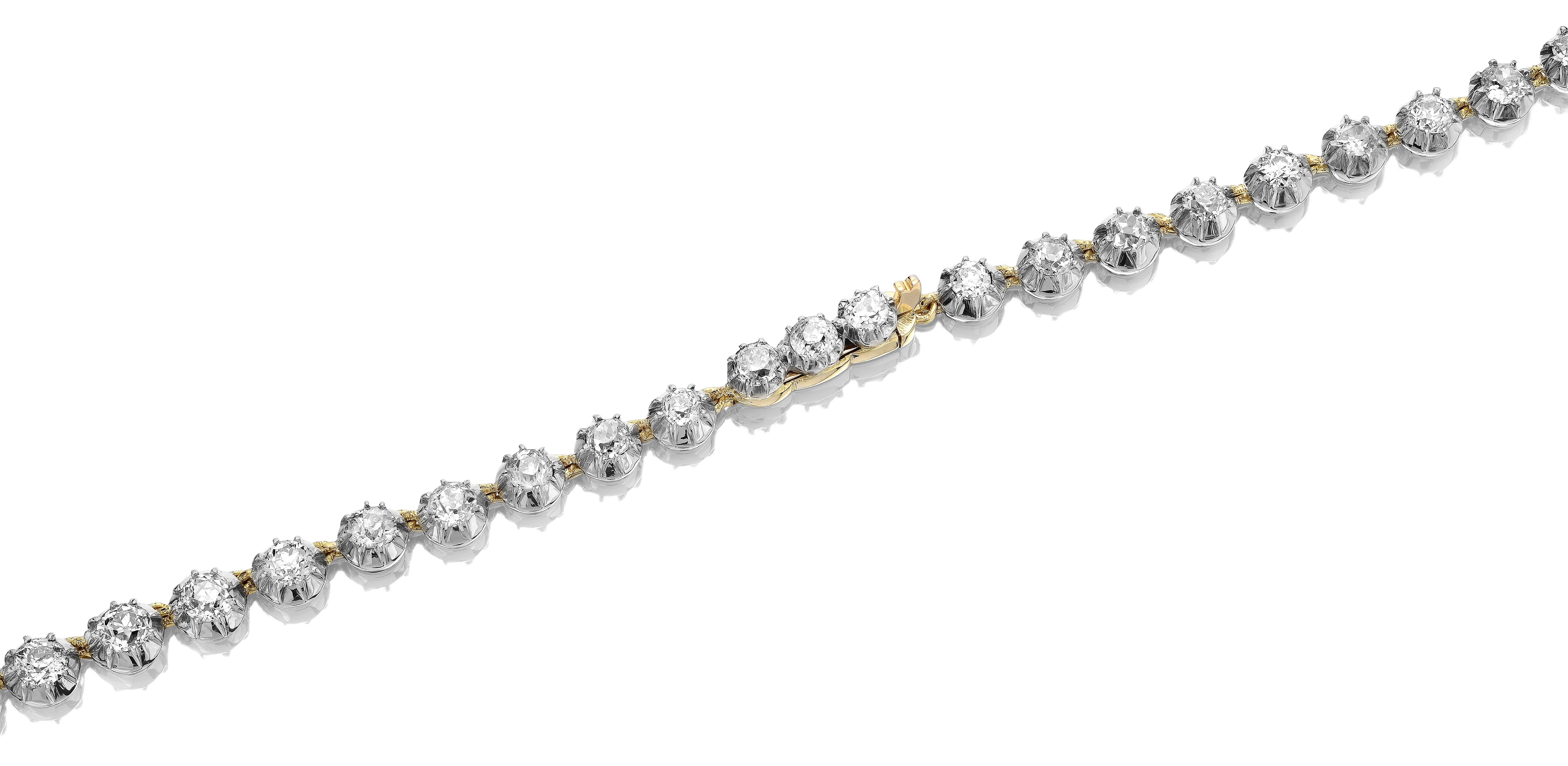 Antique Victorian Riviere, Single Strand Old European Cut Diamond Necklace/Tiara 5