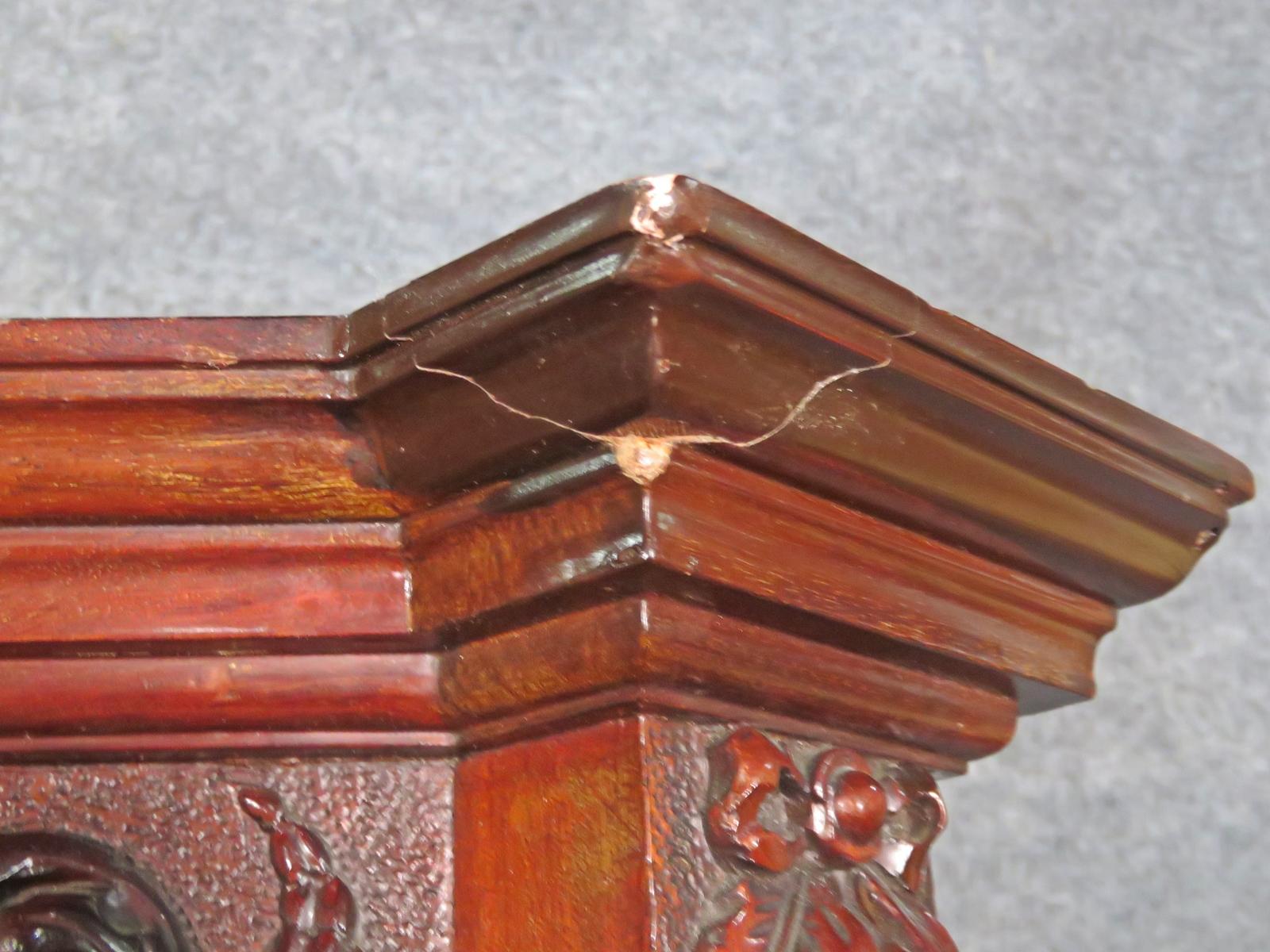 Victorian RJ Horner Solid Mahogany Bookcase Figural Full Bodied Cherubs C1890 2