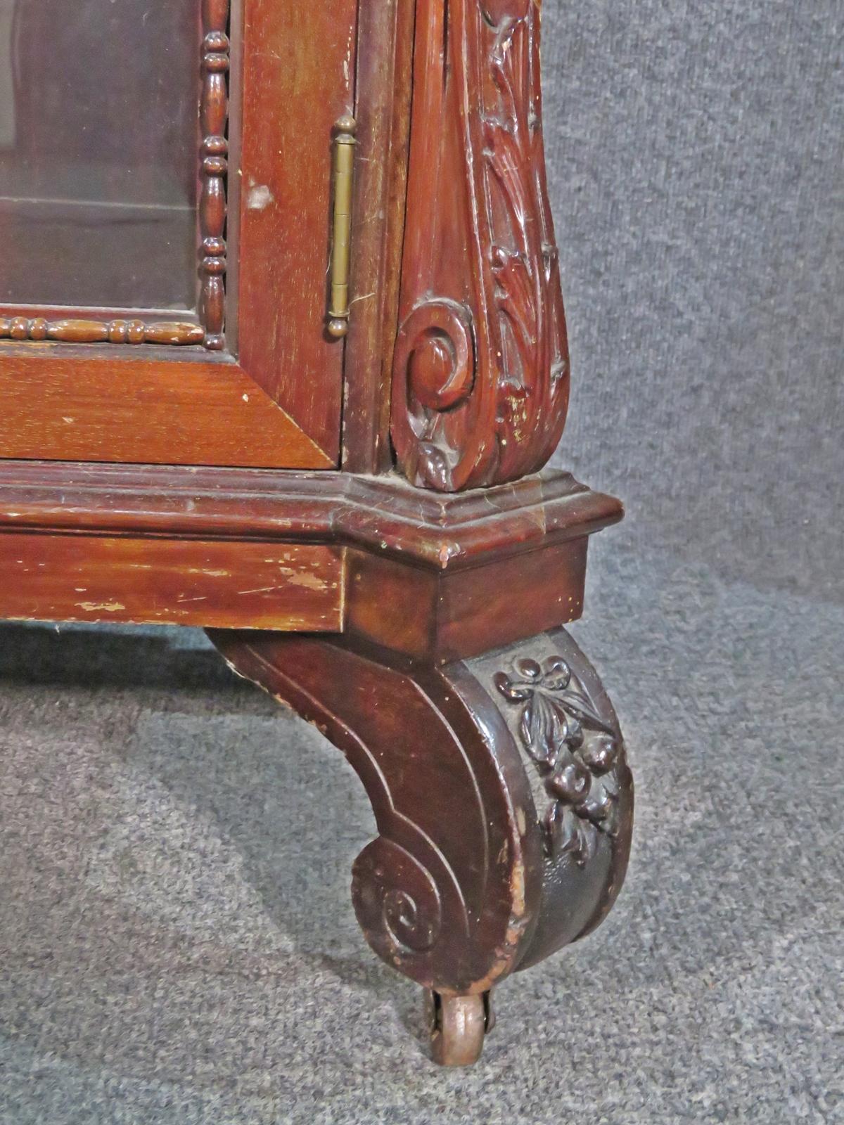 Victorian RJ Horner Solid Mahogany Bookcase Figural Full Bodied Cherubs C1890 3