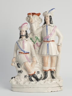 Victorian Robin Hood and Little John Spill Vase by Staffordshire, England 1860’s