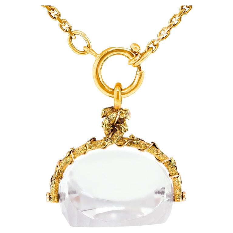 Victorian Rock Crystal Spinner Fob For Sale at 1stDibs