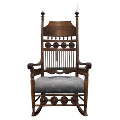 Victorian Rocking Chair Hand Carved Oak