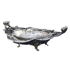 Victorian Rococo Repousse .800 Silver Footed and Double Handled Center Bowl
