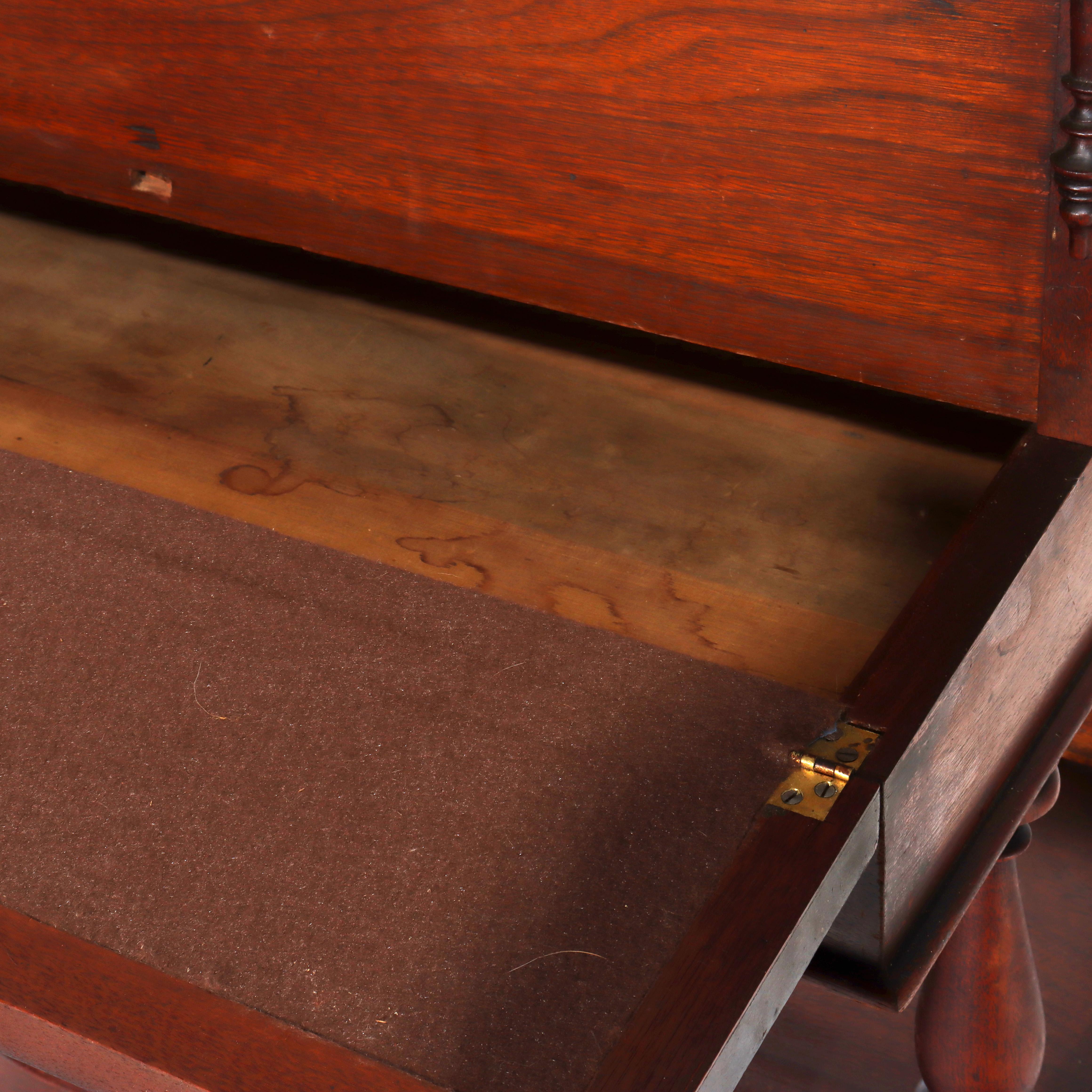 Etapa victoriana rococó de nogal con frente abatible C1890 en venta 7