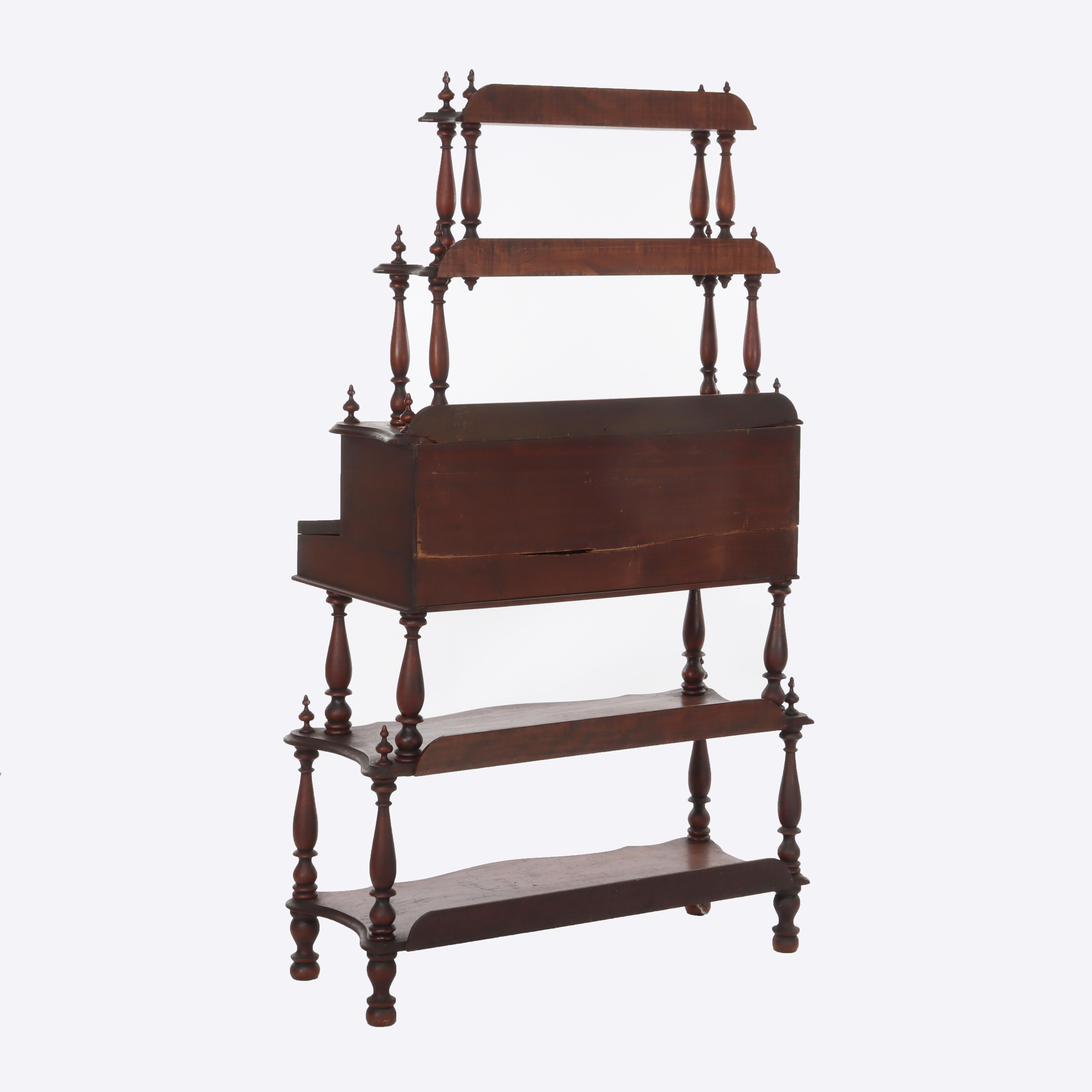 Etapa victoriana rococó de nogal con frente abatible C1890 en venta 9