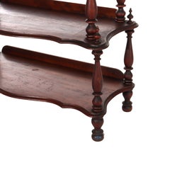 Victorian Rococo Revival Walnut Drop Front Etagere C1890