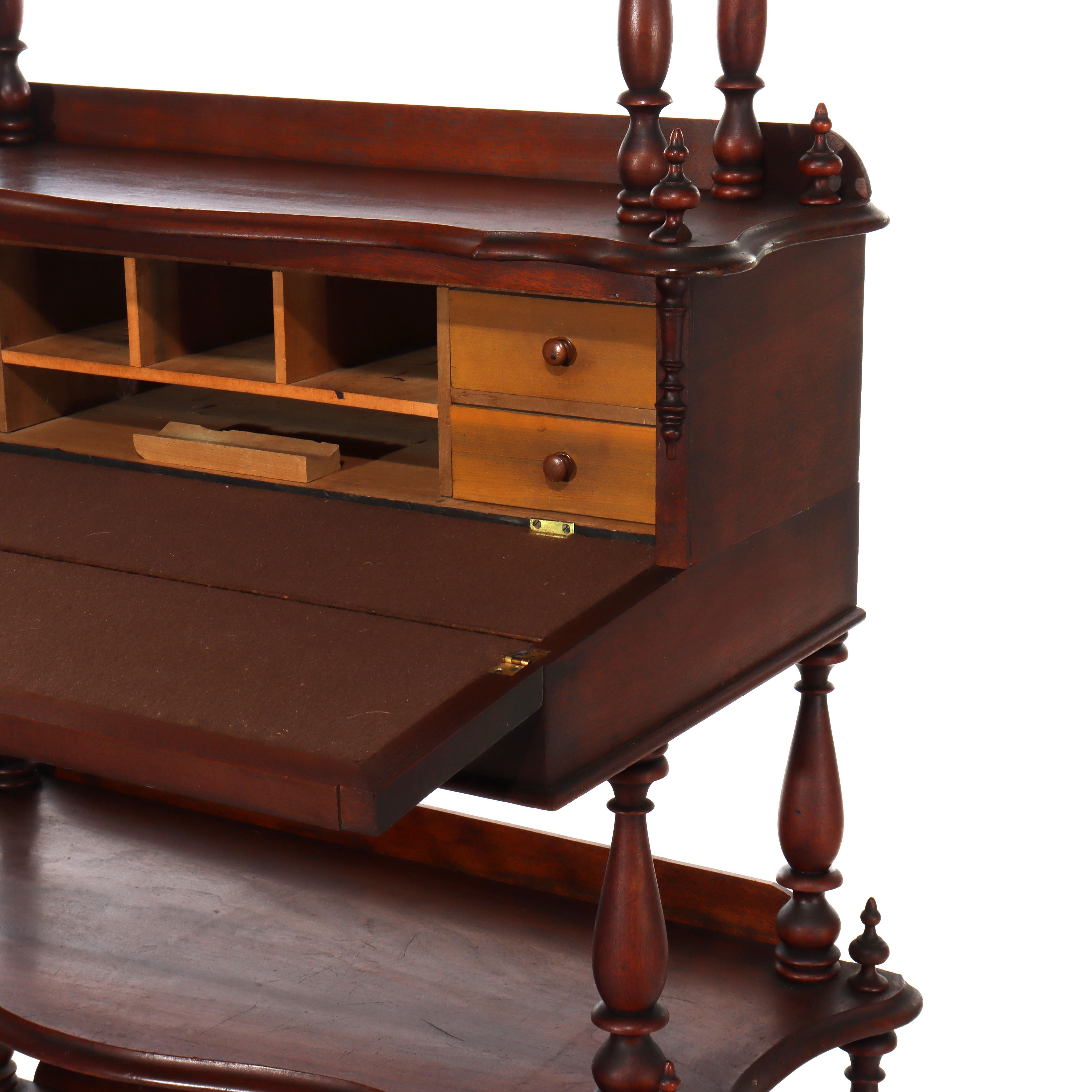 Etapa victoriana rococó de nogal con frente abatible C1890 en Bueno estado para la venta en Big Flats, NY