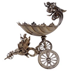 Chariot victorien rococo en argent doré fantaisie à viande douce, 1873