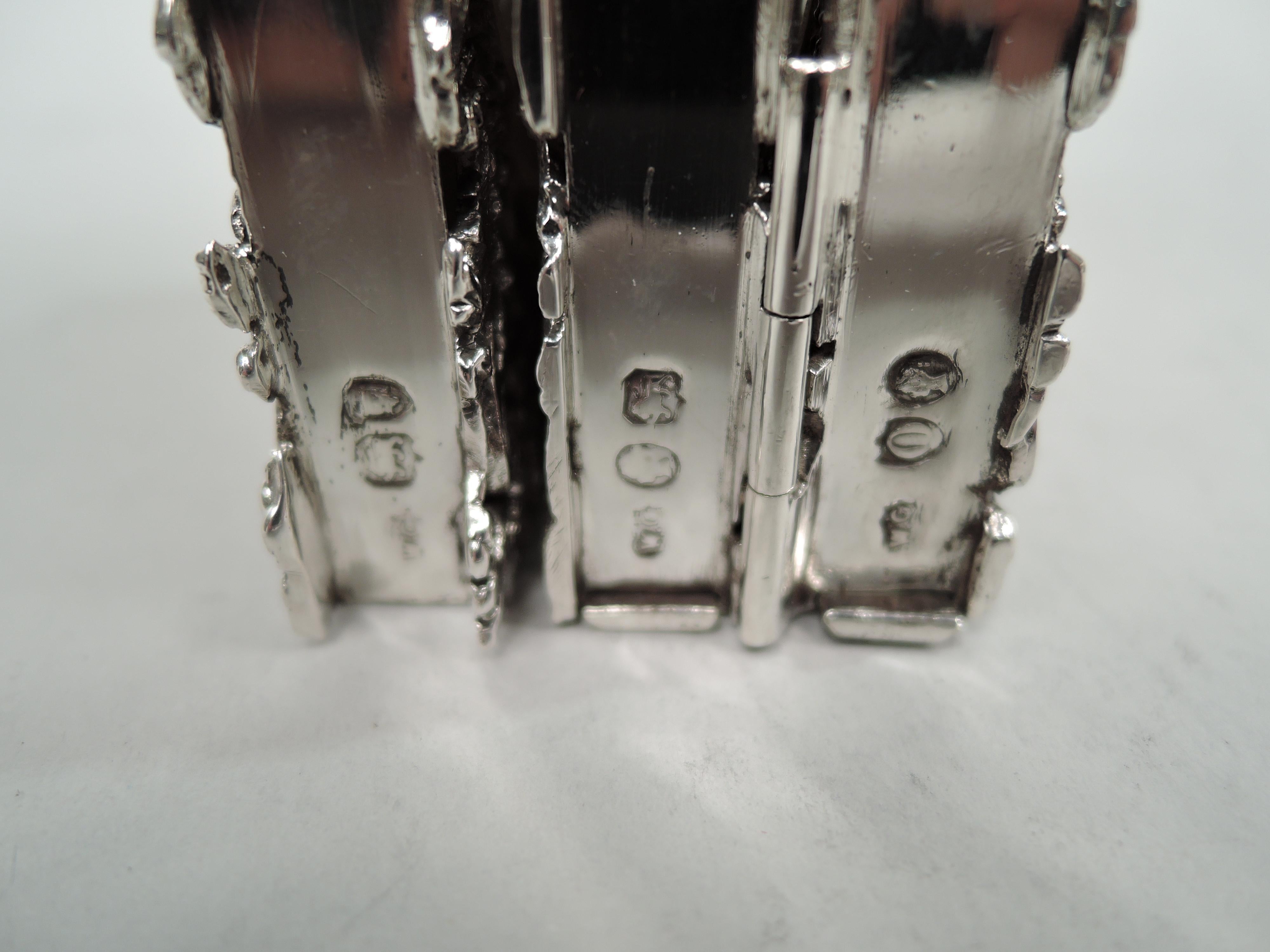 Victorian Rococo Sterling Silver Double-Sided Triptych Triple Frame For ...