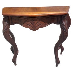 Victorian Rococo Style One Drawer Mahogany Console Table, circa 1890s