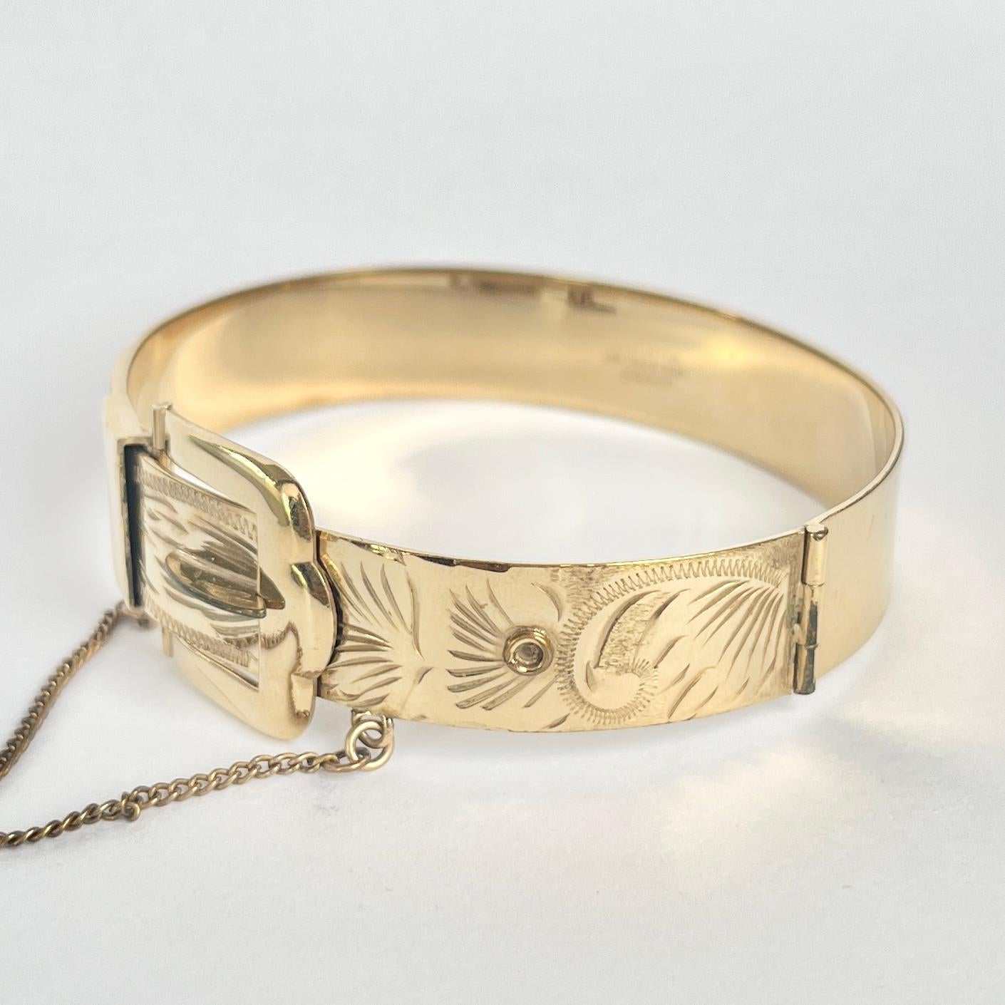 Viktorianische gerollte Goldschnalle Armreif im Zustand „Gut“ in Chipping Campden, GB