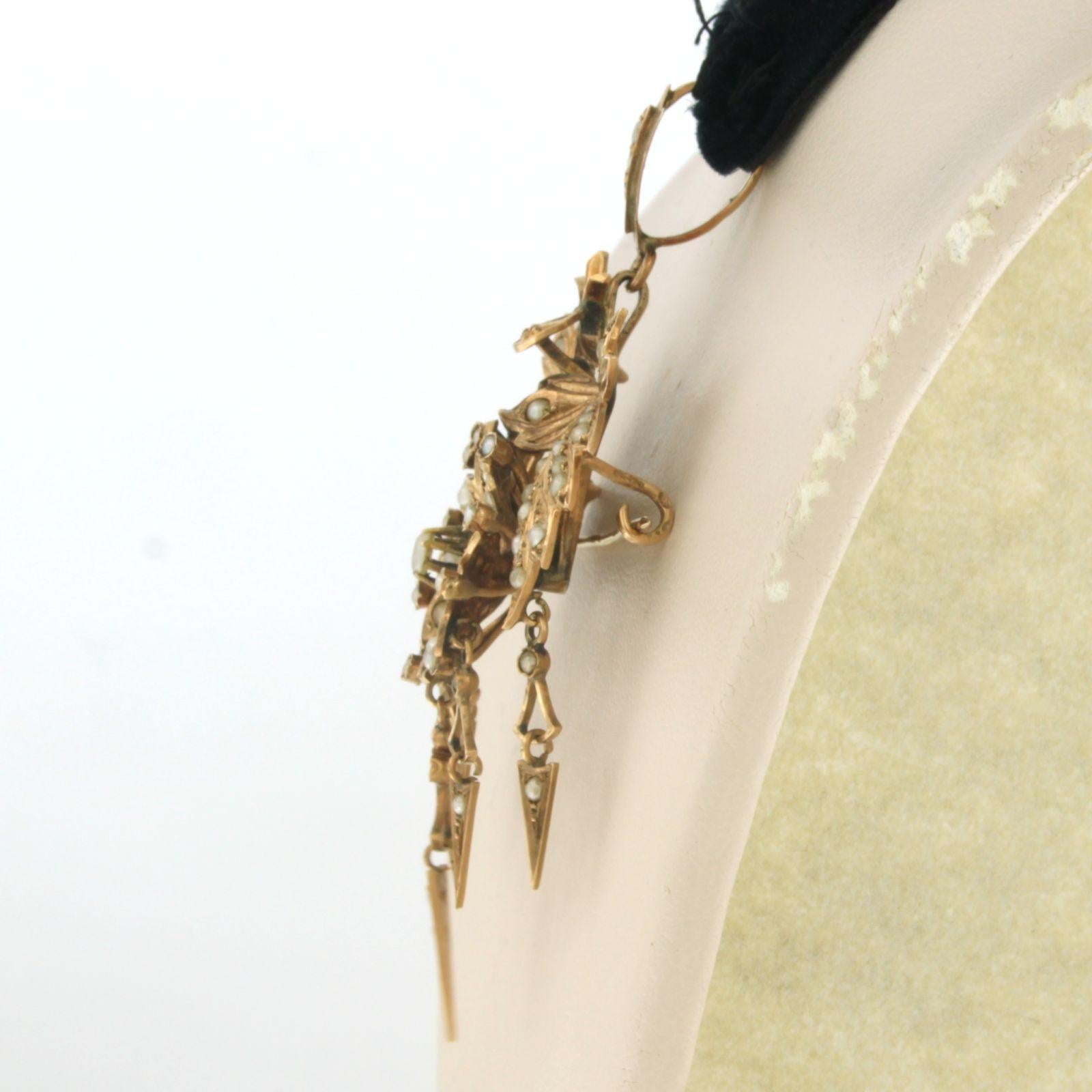 Victorian Rope necklace and pendant with pearls 8.2 grams 14k gold In Excellent Condition For Sale In The Hague, ZH