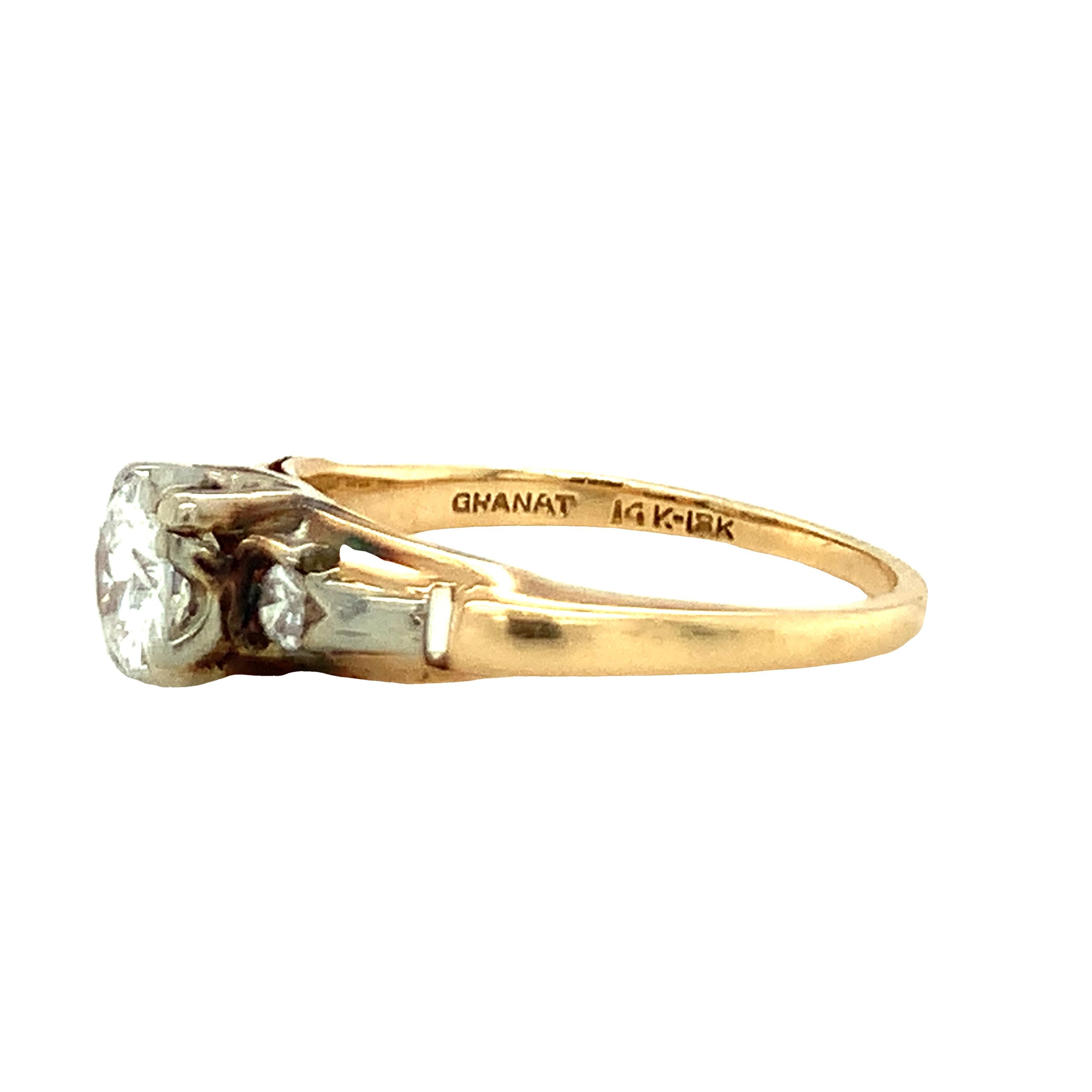 Bague de fiançailles victorienne en or rose et blanc avec diamants Bon état - En vente à Beverly Hills, CA