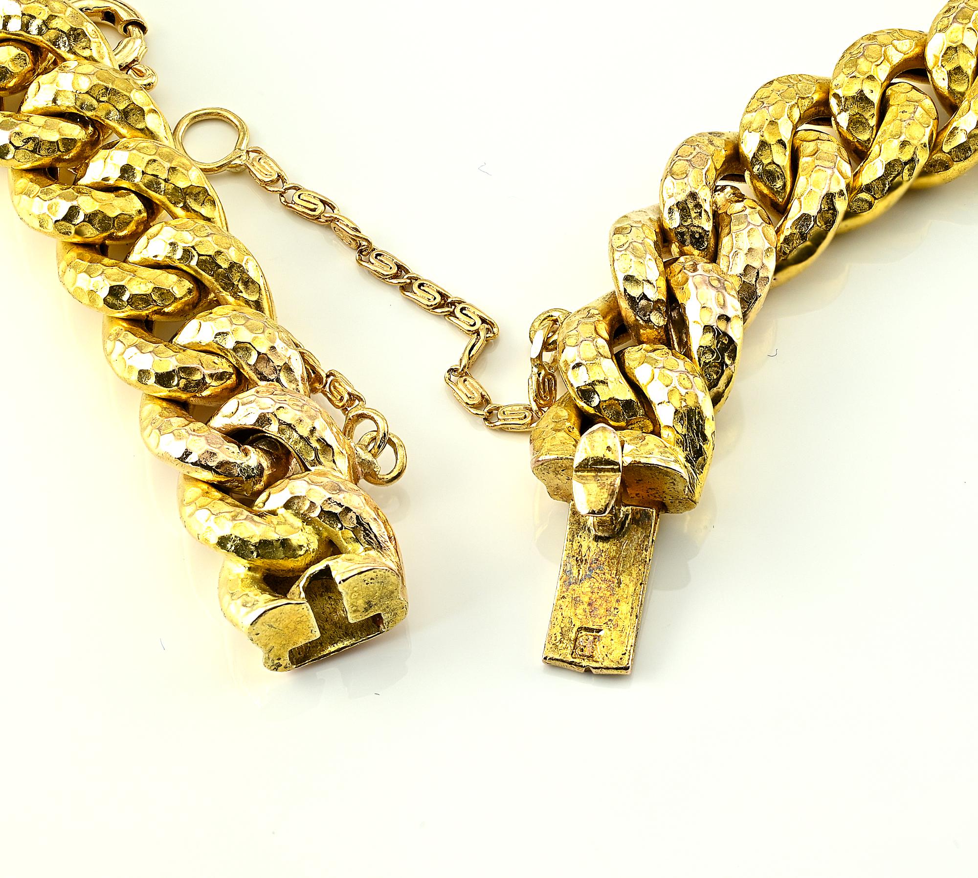 Victorian Rose Cut Diamond 10 KT Gold Curb Bracelet For Sale 6
