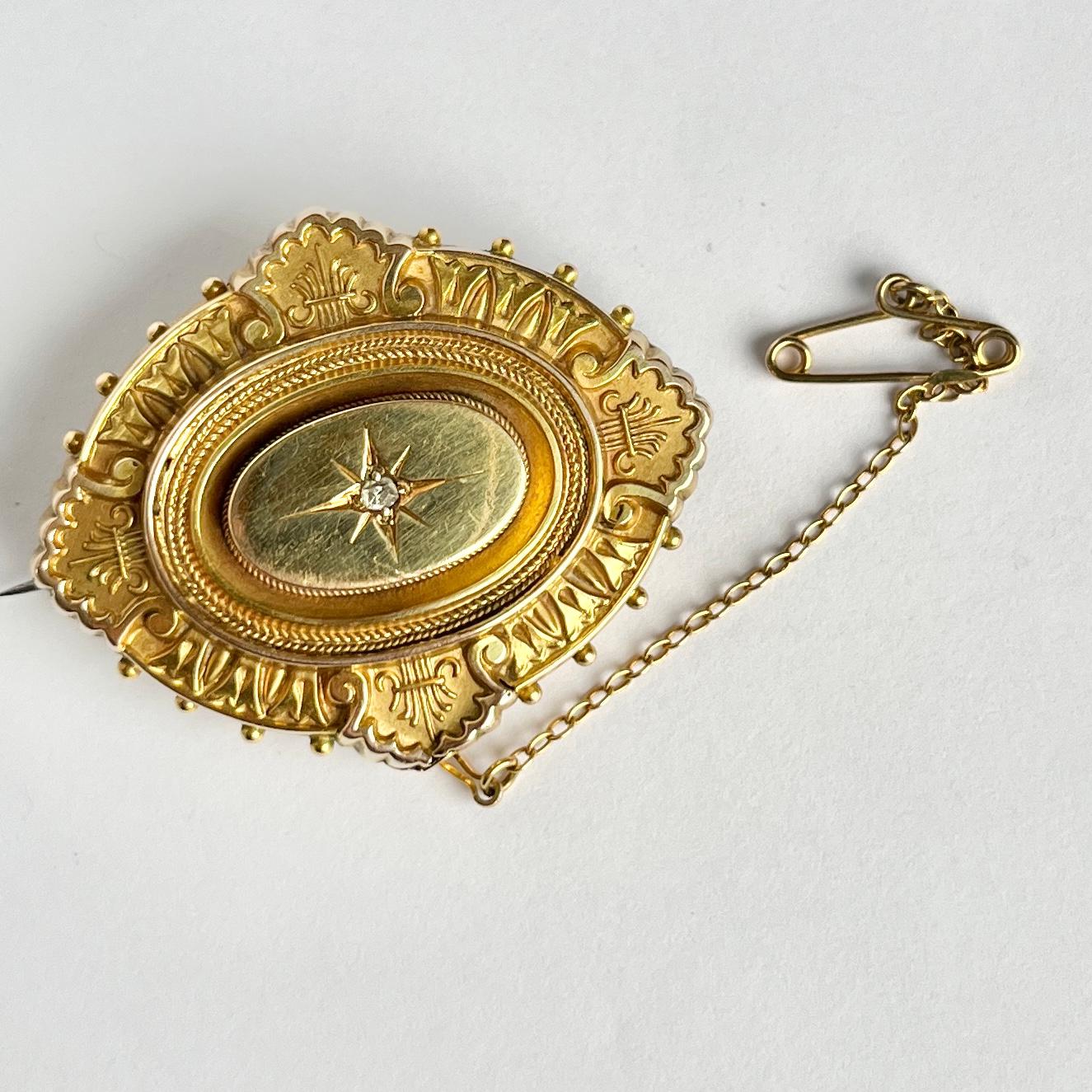 Women's or Men's Victorian Rose Cut Diamond and 18 Carat Gold Brooch or Pendant For Sale