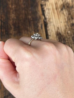 Victorian Rose Cut Diamond and 18 Carat Gold Cluster Ring