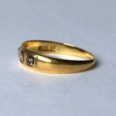 Victorian Rose Cut Diamond and 18 Carat Gold Five-Stone Band