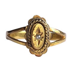 Antique Victorian Rose Cut Diamond and 9 Carat Gold Ring