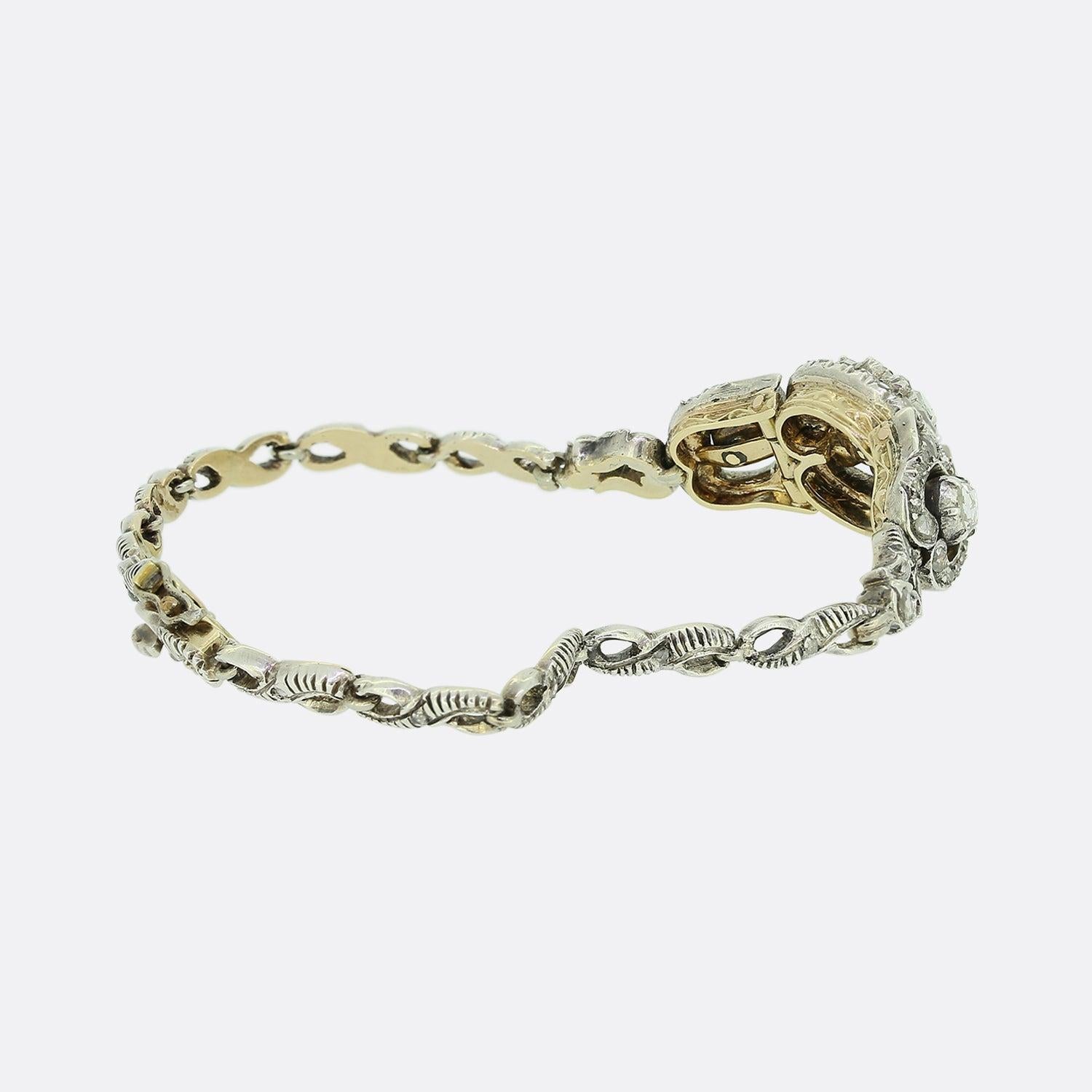Victorian Rose Cut Diamond Bracelet For Sale 1