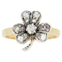 Antique Victorian Rose Cut Diamond Clover Ring