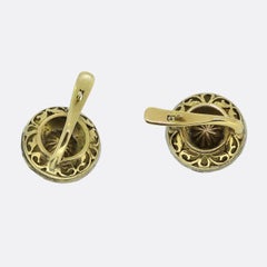 Victorian Rose Cut Diamond Cluster Earrings