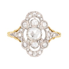 Victorian Rose Cut Diamond Cluster Ring, circa 1860s