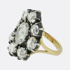 Victorian Rose Cut Diamond Cluster Ring