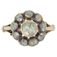 Antique Victorian Rose Cut Diamond Cluster Ring