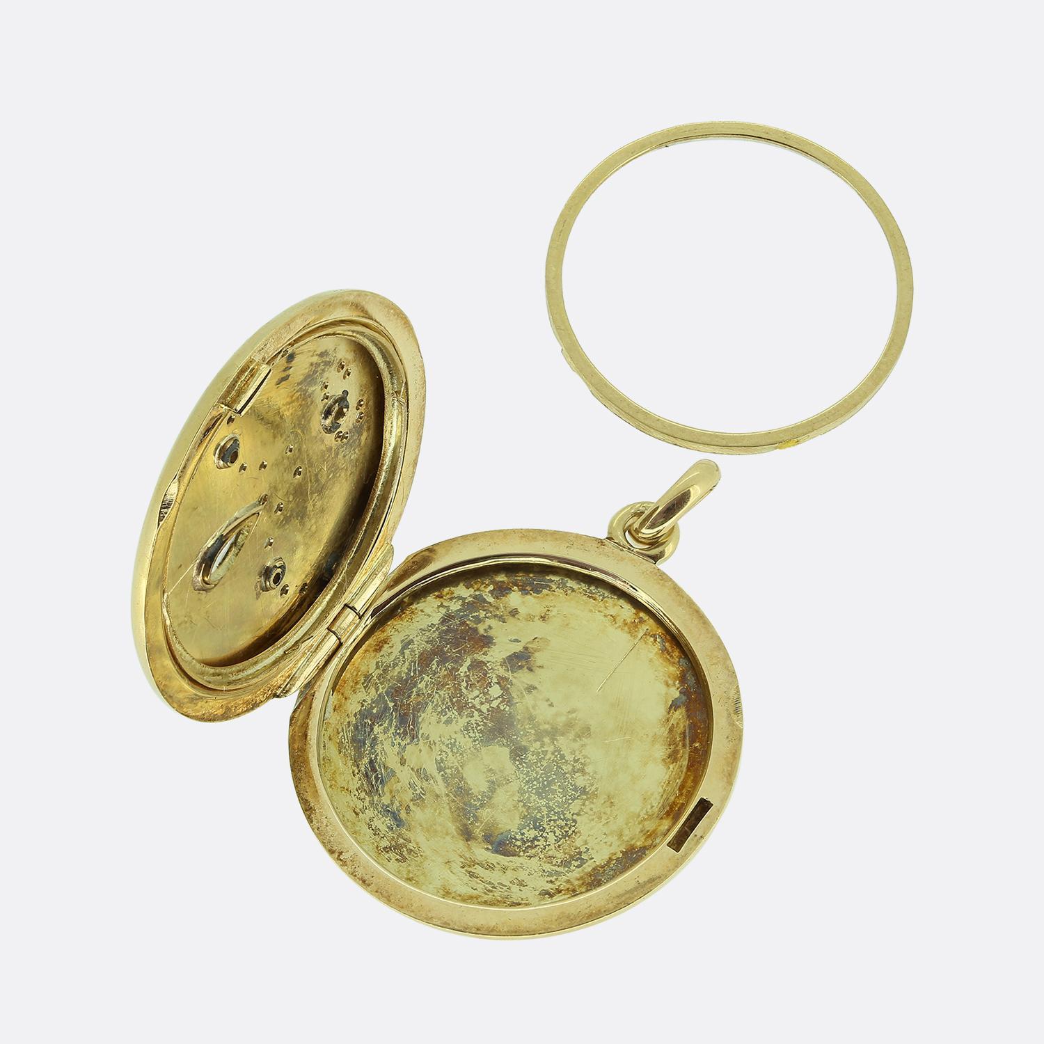 Victorian Rose Cut Diamond Locket Pendant In Good Condition For Sale In London, GB