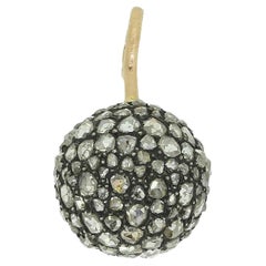 Victorian Rose Cut Diamond Pavé Set Disco Ball Pendant