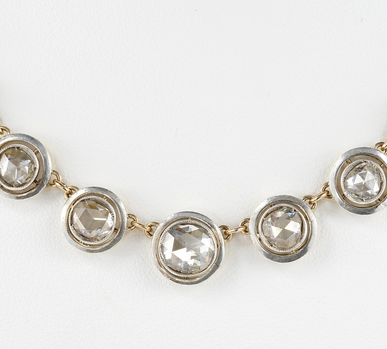 Diamant-Kerzenlicht
Exquisite viktorianische Diamant-Nieten-Halskette
Schlichter Stil mit großer Wirkung, leicht zu tragen, faszinierendes Target-Design, das in der viktorianischen Zeit so in Mode war und auch heute noch gefragt ist.
Handgefertigt