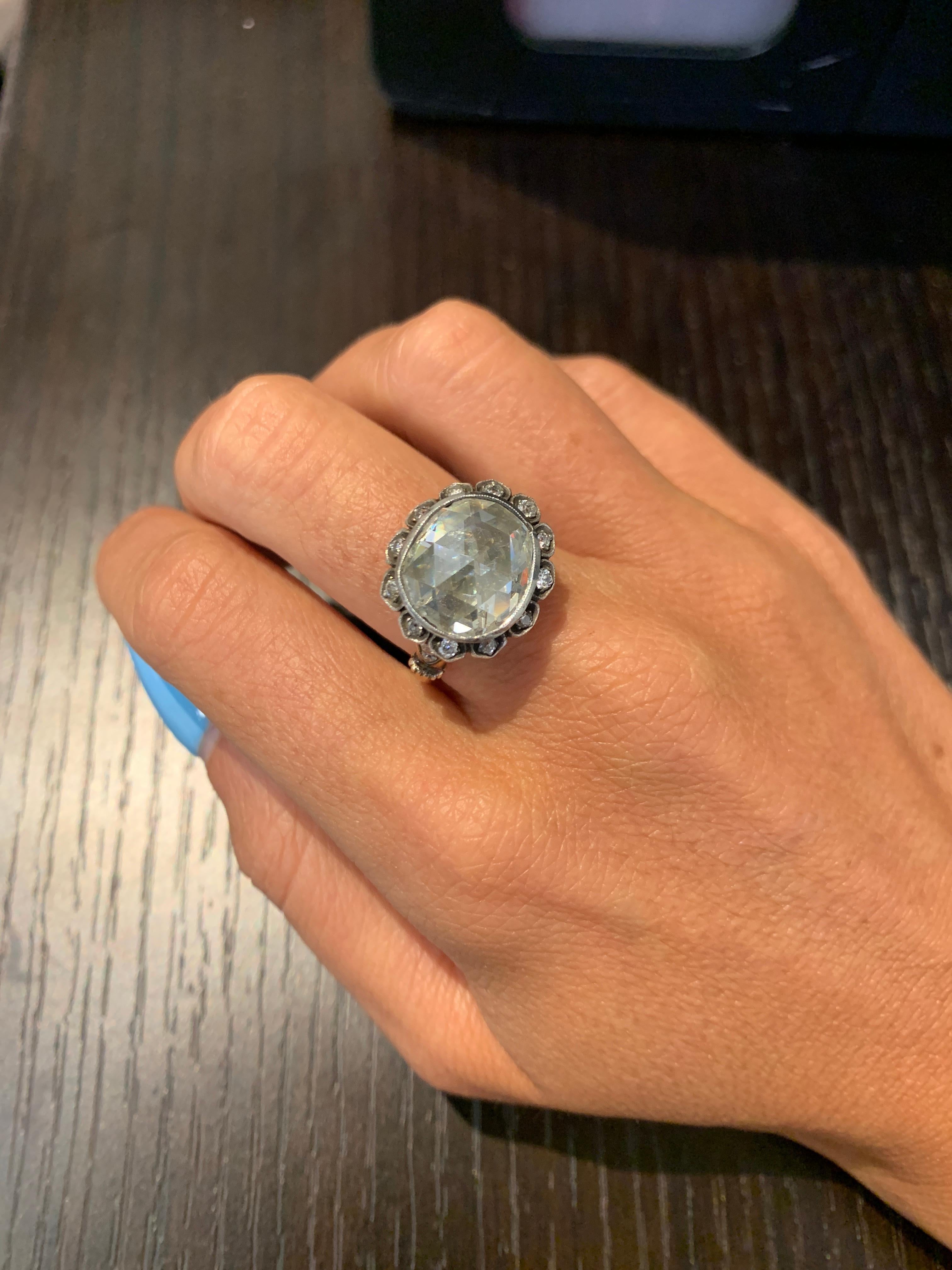 Victorian Rose Cut Diamond Ring In Excellent Condition For Sale In New York, NY