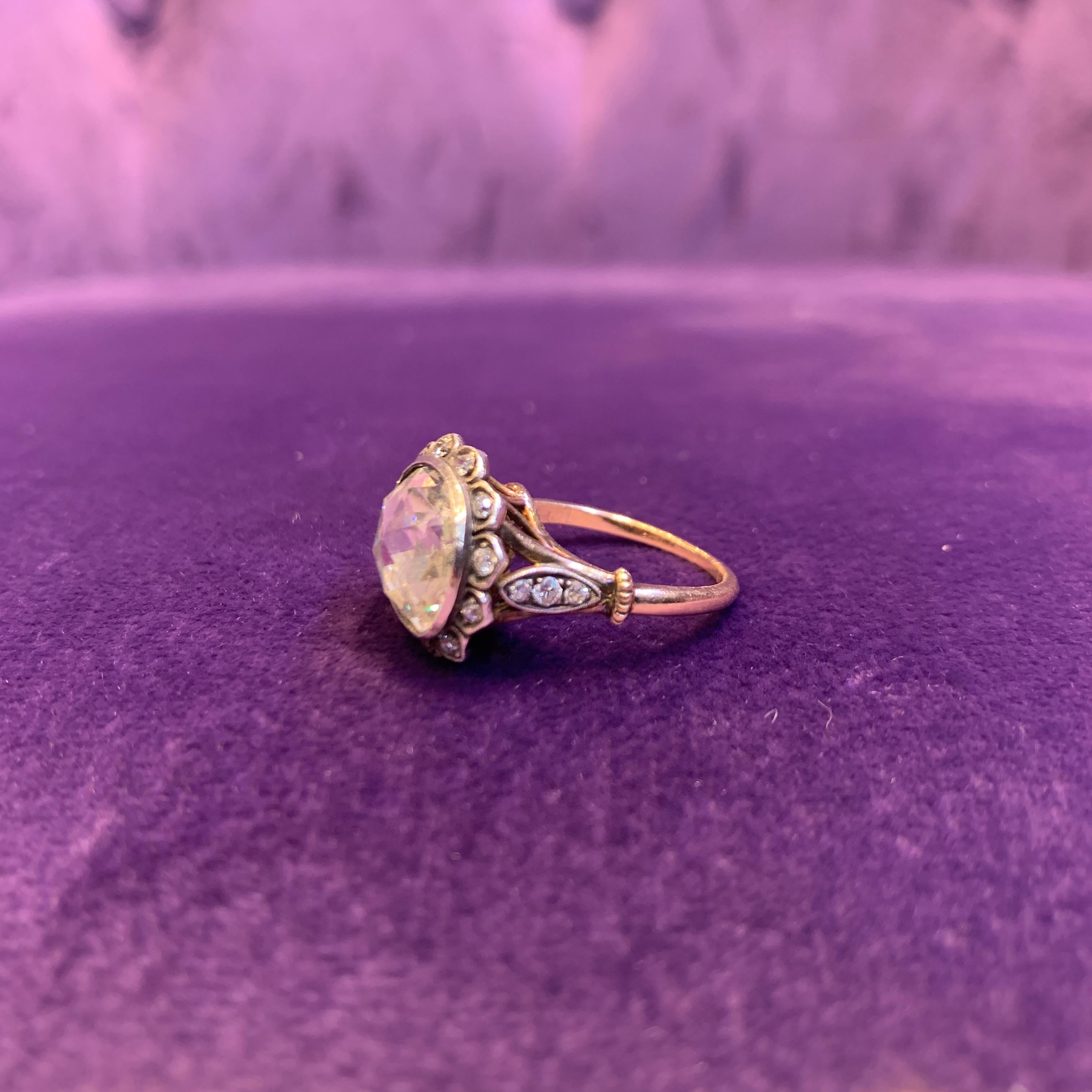 Victorian Rose Cut Diamond Ring For Sale 2