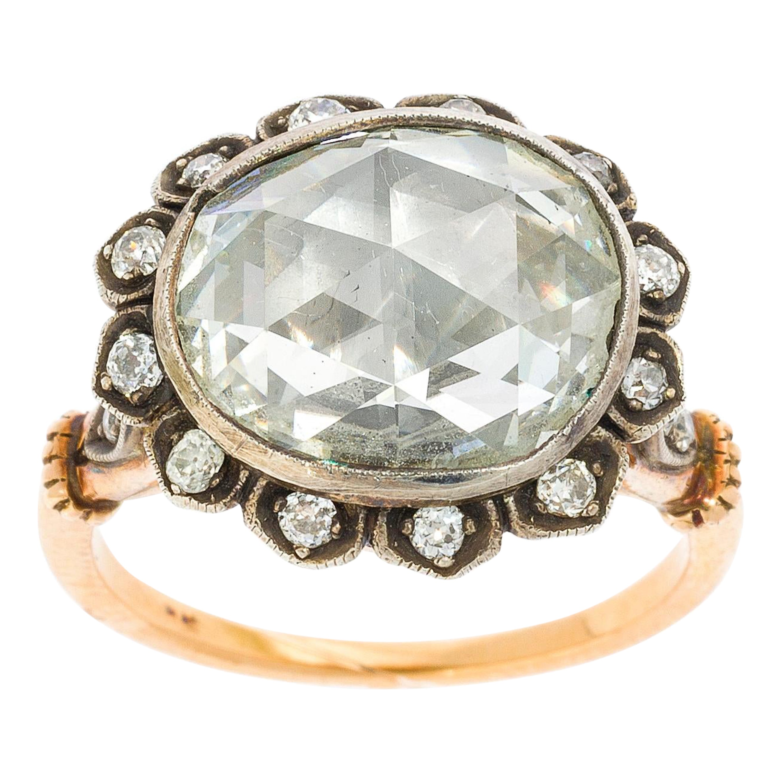 Bague victorienne en diamants taille rose